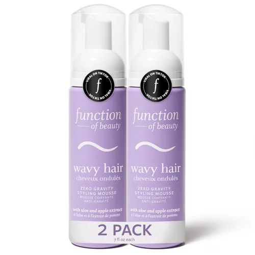 Vista 8 de Function of Beauty Mousse de cabello ondulado para peinar, estilizador de cabello antiencrespamiento, añade volumen y define las ondas naturales