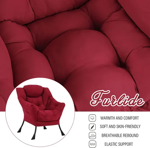 Vista 110 de Silla Lazy con otomana, silla moderna con reposapiés plegable, silla de acento de salón, cómoda silla de lectura para dormitorio, estudio, sala