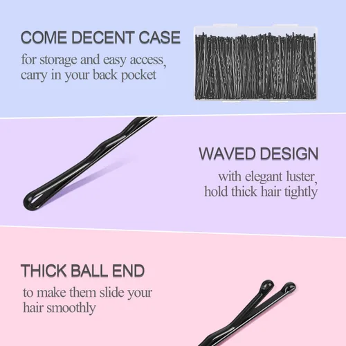 Vista 3 de MORGLES - 240 horquillas negras de 2.2 pulgadas para todo el cabello con caja