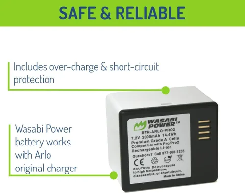 Vista 4 de Wasabi Power Batería para Arlo Pro, Pro 2 (A-1B, VMA4400)