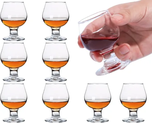 Glsairy Lindos vasos de chupito pequeños de brandy juego de 8 | Copas de coñac | Vasos de puerto | Vasos de tequila (1.75 oz | 1.7 fl oz)