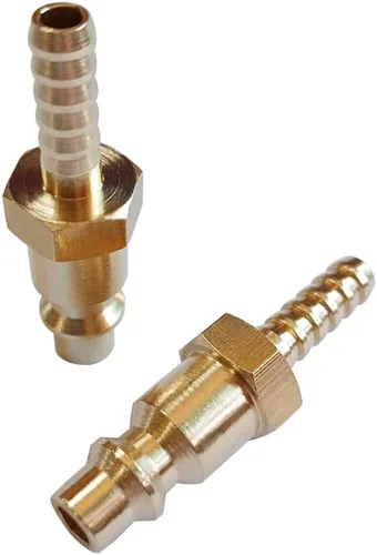 Beduan Accesorios de manguera de aire de latón macizo, reductor de púas de 1/4 de pulgada, accesorios de manguera de aire de conexión rápida (tipo