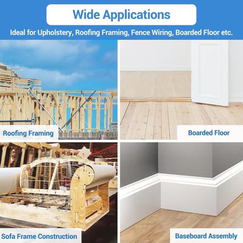 Vista 7 de meite Grapas de corona estrecha de calibre 18 de 1/4 de pulgada, grapas de tapicería galvanizadas resistentes de 1 pulgada de longitud