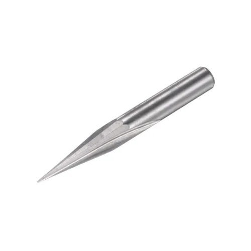 Vista 22 de uxcell Broca de enrutador CNC de grabado de madera cónica, carburo sólido, 2 flautas rectas para acrílico PVC MDF plástico, vástago de 0.012 in