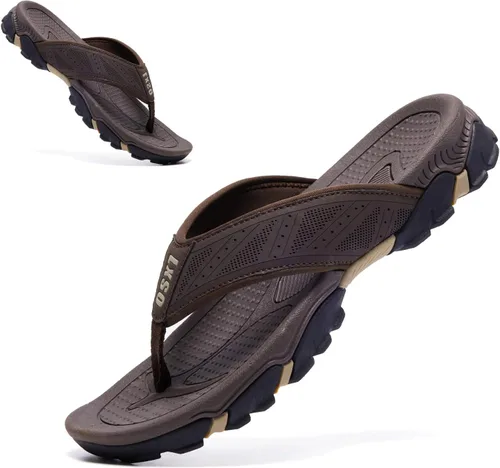 Vista 5 de Flip Flops for Men Beach Thong Sandals with Arch Support Water Resistant Slippers Shower Shoes