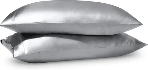Vista 8 de Bare Home Fundas de almohada de satén para cabello y piel, paquete de 2 unidades estándar (20 x 26), fundas de almohada de lujo, cierre de sobre