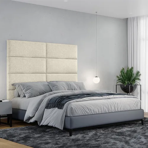 Vista 90 de Jaxx Panelist - Cabecero acolchado moderno, juego de 4 paneles para montar en la pared (cada uno de 11.25 x 30 pulgadas), tamaño Queen