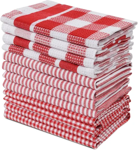 Vista 48 de LANE LINEN Paños de cocina 100% algodón, ultra suaves, absorbentes, de secado rápido, toallas de cocina, paños de lavado multitejido