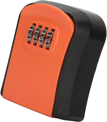 Vista 8 de Caja de seguridad con cerradura de llave de 4 dígitos, caja de bloqueo de combinación de 4 dígitos, portátil, para almacenamiento de llaves, montaje