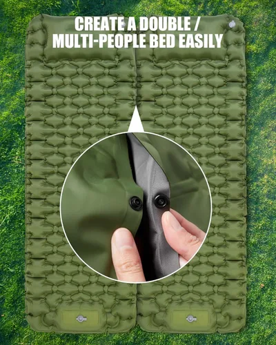 Vista 5 de Almohadilla de dormir de camping AKSOUL: Colchón de aire autoinflable ultraligero y compacto, almohadilla inflable ligera conectable con bomba