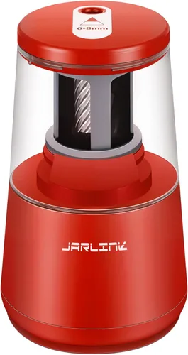 Vista 11 de Jarlink - Sacapuntas eléctrico con hoja de alta resistencia para afilar rápidamente y parada automática para lápices número 2 y de colores (6-8 mm)