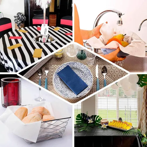 Vista 5 de Efavormart - Paquete de 20 servilletas de papel Airlaid de papel suave con tacto de lino rosa rubor de oro rosa, altamente absorbentes