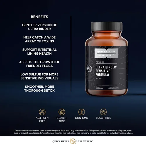 Vista 4 de Quicksilver Scientific Fórmula ultra sensible a la carpeta - Suplemento de salud intestinal con carbón activado, arcilla de bentonita - Polvo