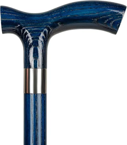 Dr. Watson Classic Fritz - Bastón de madera de fresno hecho a mano con cuello de acero inoxidable pulido