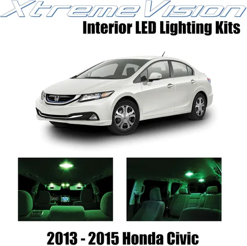 Vista 9 de XtremeVision LED interior para Honda Civic 2013-2015 (8 piezas) kit de LED interior azul + herramienta de instalación