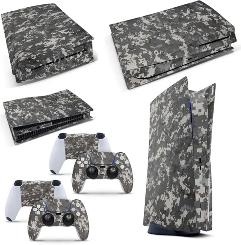PS5 Disk Console Digital CAMO Skin Decal Vinal Sticker + 2 Controladores Skins Set
