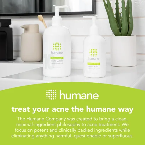Vista 6 de Gel limpiador para cuerpo y cara Humane Benzoyl Peroxide 10 % tratamiento para acné, 8 onzas