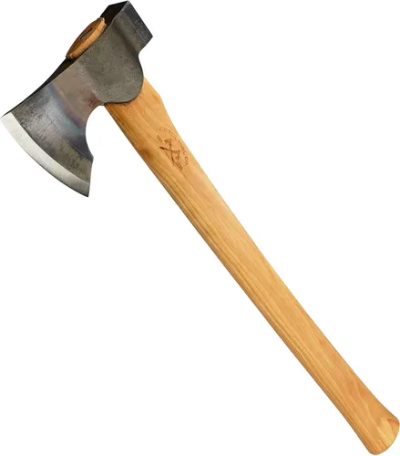 Vista 10 de COUNCIL TOOL Wood-Craft Hacha Talladora de Campamento - Hacha de Bushcraft de 1.7 libras con Mango de Hickory Curvado de 16" y Funda de Cuero
