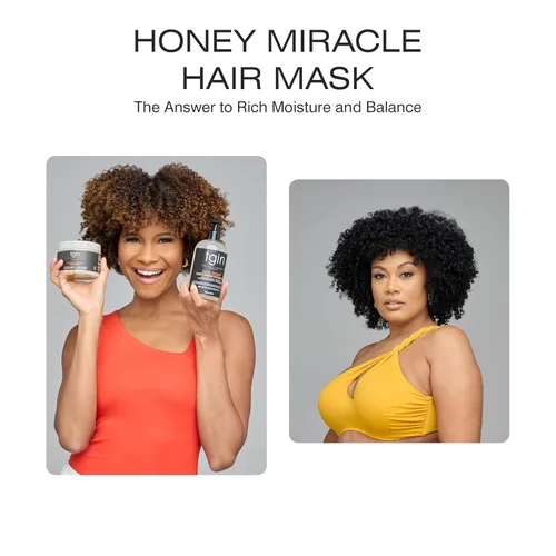 Vista 4 de tgin Honey Miracle - Mascarilla capilar para cabello natural, seco, rizado tipo 3c y 4c, 12 onzas, acondicionador profundo