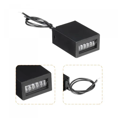 Vista 5 de uxcell Contador electromagnético 6 dígitos 0-999999 Rango de conteo Contador de pulso electrónico Totalizador digital DC 7-24V