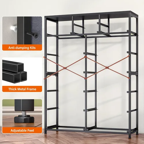 Vista 6 de EnHomee Cómodas altas para dormitorio con cajones, cómoda de tela negra para dormitorio, cómoda para sala de estar, pasillo, entrada, parte superior