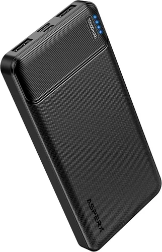 AsperX cargador portátil delgado 10000mAh, banco del poder de la batería del USB C | In&Out - Banco de batería de carga rápida, compatible con