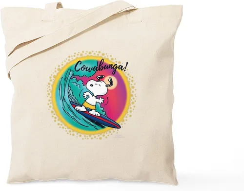 Vista 11 de CafePress Peanuts Snoopy Bolsa Tote de Lona Natural, Bolsa de Compras Reutilizable