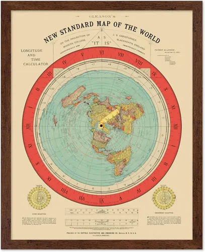Vista 16 de Poster Master Póster de mapa vintage – Impresión artística de pared sin marco de 8 x 10 pulgadas – Nuevo mapa del mundo – mapa de Gleason de tierra