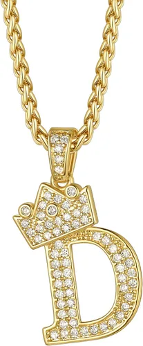 Vista 20 de Richsteel Collar con colgante de letra inicial A-Z para hombres y mujeres Initial A