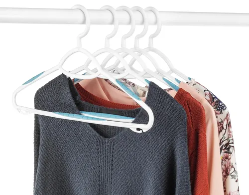 Vista 5 de Whitmor Juego de 15 perchas flocadas para trajes, color negro