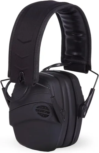 BenchMaster Rifleman TAC - Orejeras electrónicas para disparos, 25 dB, reducción de ruido, auriculares con cancelación de ruido, tiempo de reacción