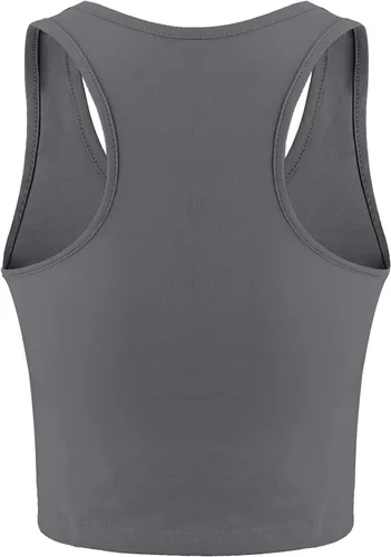 Vista 5 de SATINIOR 4 Pieces Basic Crop Tank Tops Sleeveless Racerback Sport Cotton Tank Tops for Women