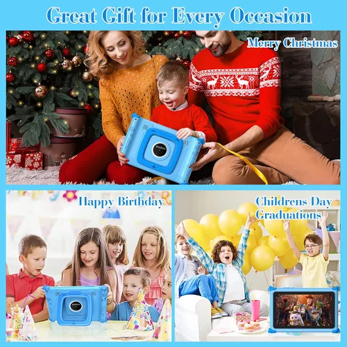 Vista 7 de Tableta infantil de 7 pulgadas para niños de 3 a 7 años, 32 GB, con funda protectora, tabletas de aprendizaje Android para niños con WiFi, YouTube