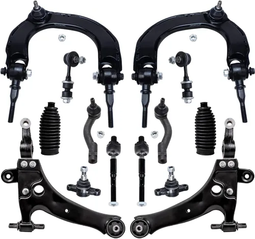 Vista 52 de Detroit Axle - Kit de suspensión RWD Front End de 16 piezas para Chrysler 300 Dodge Charger Challenger 11-14, 6 brazos de control, 4 barras