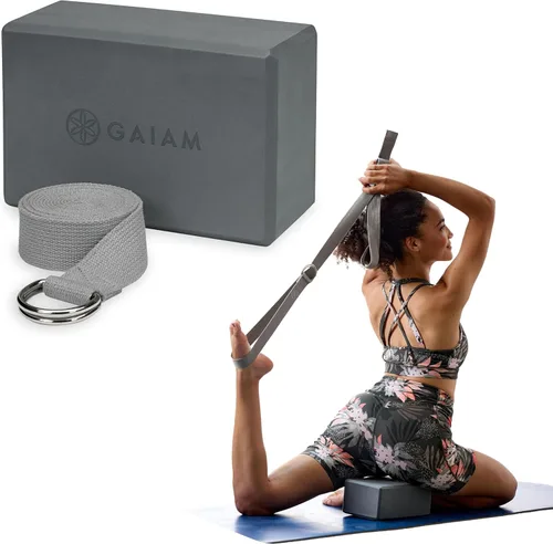 Vista 25 de Gaiam Yoga Block - Supportive Latex-Free Eva Foam - Soft Non-Slip Surface with Beveled Edges for Yoga, Pilates, Meditation