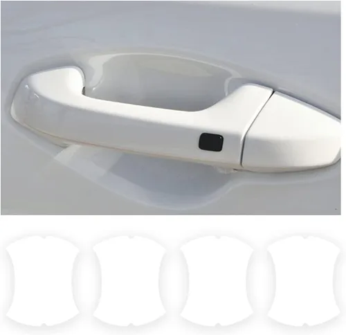 Vista 17 de 8 unidades de calcomanías para manija de puerta de coche, protector antiarañazos de fibra de carbono para taza de puerta de coche, película