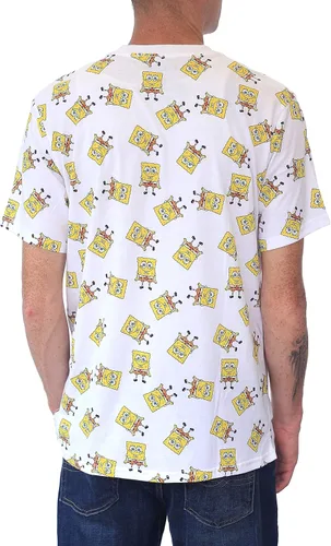Vista 2 de Camiseta Bob Esponja para Adultos, Blanco