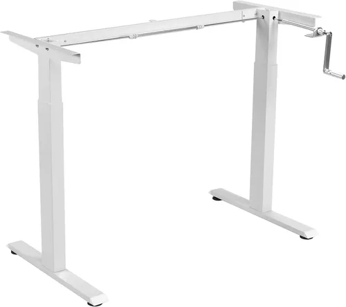 Tangkula Marco de escritorio con manivela, estación de trabajo de pie ajustable en altura manual con manivela plegable, bandeja de gestión de