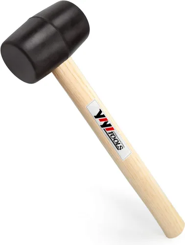 YIYITOOLS YY-2-005 Mazo de goma con mango de madera–8 onzas, negro