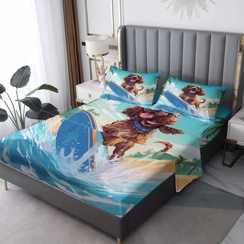 Vista 21 de Bear Sheets - Juego de sábanas de tamaño individual, sábanas de microfibra suave con bolsillo profundo y patrón sin arrugas, 3 piezas