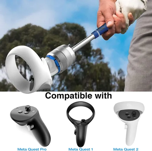 Vista 3 de VR Golf Club Handle Accessory for Oculus Quest 2 Meta Quest Pro - Aluminum Case and Shaft with Real Golf Grip - Quest 2 Golf Club Attachment