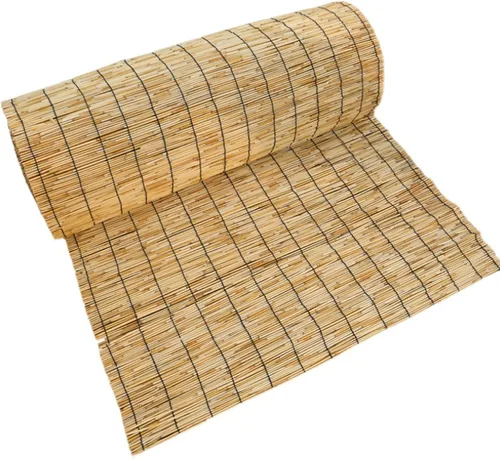 Rollos de esgrima de caña natural, cubierta de valla de privacidad para balcón, valla de privacidad de bambú al aire libre, valla temporal, tejida a