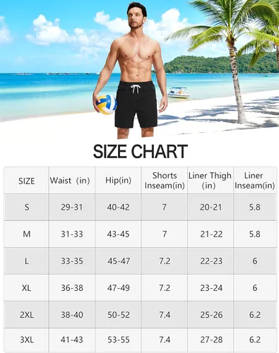 Vista 7 de Viodia Traje de baño para hombre con forro de compresión de secado rápido con bolsillos con cremallera