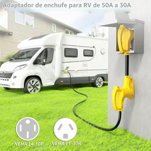 Vista 7 de Vockjour Cable adaptador RV de 50 amperios a 30 amperios de 12 pulgadas 14-50P a TT-30R