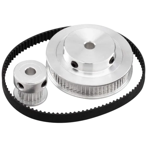 Vista 2 de PAGOW Rueda síncrona GT2 20 y 60 dientes de diámetro de 0.197 in, polea de distribución de aluminio con longitud 7.874 in de ancho y correa de 0.236