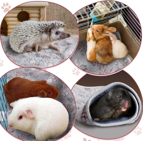 Vista 4 de Reginary 4 mantas impermeables de conejillo de indias lavables de forro polar para animales pequeños, almohadillas de entrenamiento reutilizables
