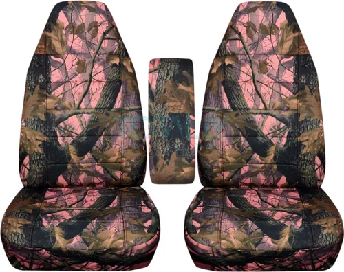 Vista 9 de Totally Covers Compatible con Ford Ranger/Mazda Serie B 2004-2012, fundas de asiento de cubo de camión de camuflaje con funda para reposabrazos verde