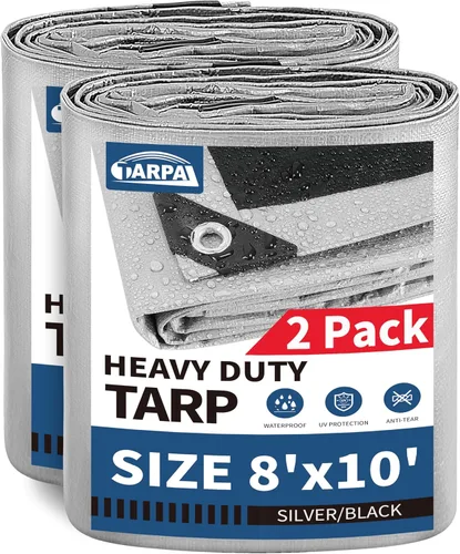 Vista 39 de TARPAL Lona 4x8 Pies Lonas Pequeñas Resistentes Impermeables 10mil Cubierta Protectora Multiusos Impermeable, Protección contra la Nieve o los Rayos