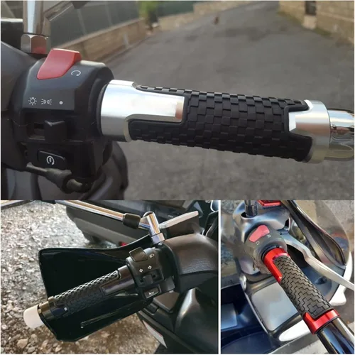 Vista 3 de Handlebar Grips Xmax Motorcycle Hand Grips CNC Aluminum Rubber Gel 22mm Handle Grip for Yamaha X-MAX Xmax 125 250 300 Xmax125 Xmax300 XMAX250 Racing