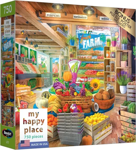 Vista 7 de RoseArt - My Happy Place - Boho Coffeshop - Rompecabezas de 750 piezas para adultos